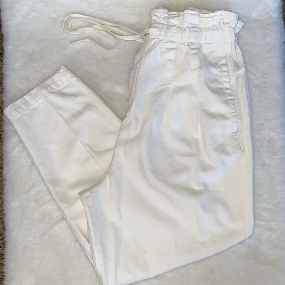 Free People Margate High Rise Paper Bag Waist Crop Trousers M - Picture 12 of 15